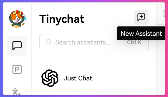 Tinychat Assistant Creation