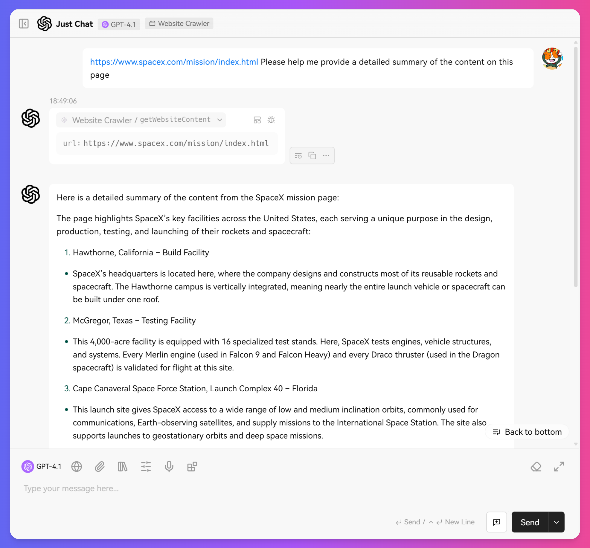 Tinychat Assistant Settings